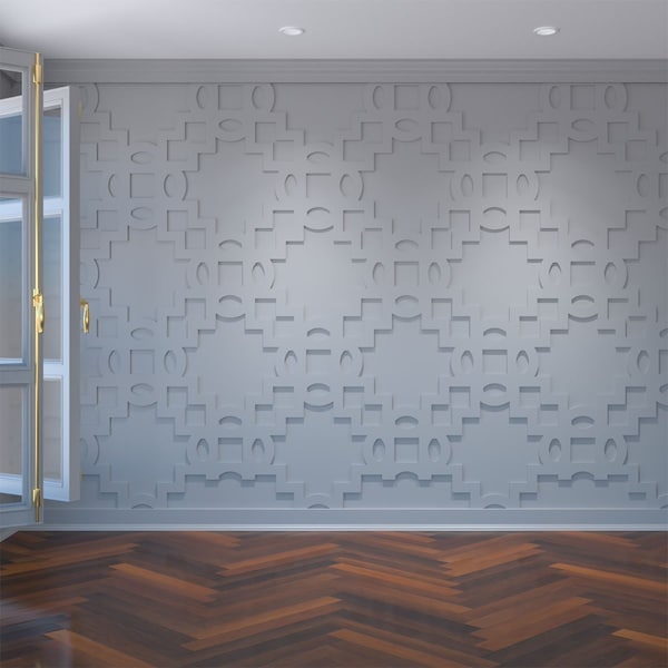 Ekena Millwork Large Cordova Decorative Fretwork Wall Panels in Architectural Grde PVC, 35 1/8"W x 23 3/8"H x 3/8"T WALP24X24CRV - main